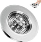3 in 1 Kitchen Sink Drain Strainer ，304 Stainless Steel Kitchen Sink Stopper and Basket,Long-Term Water Storage，Bass Bounce Core，General，Filter for Standard 3-1/2 inch Drain (2-Pack)