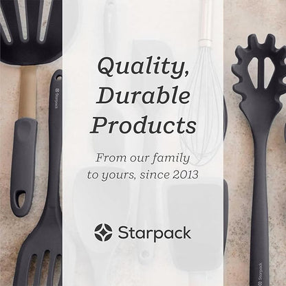 StarPack Premium Flexible Silicone Spatula Set - 3 Spatulas for Nonstick Cookware - 600°F High Heat Resistance Spatula Set - Spatulas for Kitchen Use for Fish, Eggs, Pancakes & Cookies (Stormy Grey)