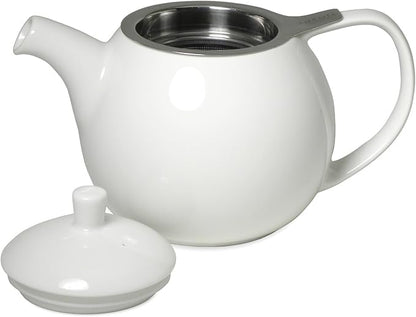 FORLIFE Curve Teapot with Infuser, 24-Ounce, White