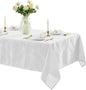 Newbridge Barcelona Luxury Damask Fabric Tablecloth, 70” x 70”, Square, White, 100% Polyester, No Iron, Soil Resistant Dining Room, Party and Banquet Table Cover
