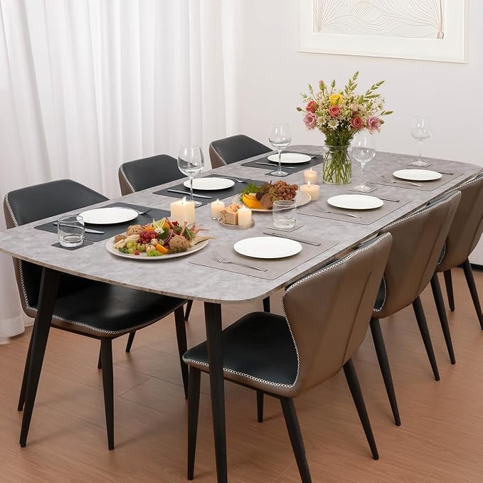 Vinyl Placemats Set of 6, Dual Sided Place Mats