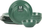 Stone Lain Orbit 12-Piece Dinnerware Set Stoneware, Green