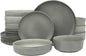 Gibson Elite Pasco 16 Piece Plates and Bowls Double Bowl Reactive Glaze Dishes