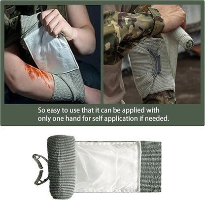 RHINO RESCUE 6" Israeli Style Emergency Bandage, Compression Trauma Wound Dressing, Medical Sterile Vacuum Sealed, Combat Tactical First Aid Kit IFAK Supplies, 5 Count
