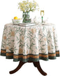 patdrea Designer Vintage Linen Round Tablecloth,French Table Cloth with Floral Pattern,Provencal Decoration Table Cover for Kitchen Dining,Christmas,Thanksgiving,Diameter 55"-Littledaisy
