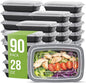 90 Pack 28 oz Meal Prep Containers Reusable with Lids, BPA-Free Single Compartment Food Containers, Durable & Stackable To-Go Boxes, Reusable Microwave Freezer Dishwasher Safe