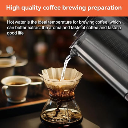 Titanium Hot Tea Maker Glass Electric Kettle with Infuser and Temperature Control,1.5L Tea Maker & 1500W Rapid Boiling,Programmable Control for your Favorite Teas and Coffee-Brown