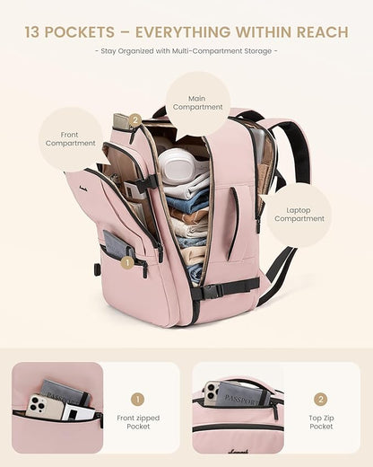 LOVEVOOK Travel Backpack for Women & Men, 60L Large Carry On Backpack Airline Approved, TSA Personal Item Weekender Bag, Water Resistant Laptop Backpacks with 3 Packing Cubes for Travel Essentials