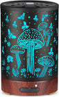 Essential Oil Diffuser- Aromatherapy Diffuser with7 Colors Light and Auto-Off for Women Metal Cool Mist Humidifier for Home and Office for Mom Women（Mushroom + Bee）