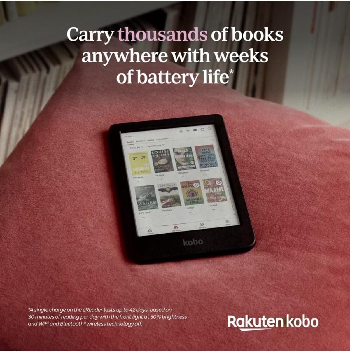 Kobo Clara Colour | eReader | 6” Glare-Free Colour E Ink Display | Dark Mode Option | Waterproof | Audiobooks | 16GB of Storage | Black