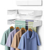 Laundry Drying Rack, Collapsible Wall Mounted Clothes Drying Rack - Drying Rack Clothing Foldable,Space Saving, 31.5" Wide, 13.2 Linear Ft, 5 Aluminum Rods, 60 lb Capacity (White, 23.6")
