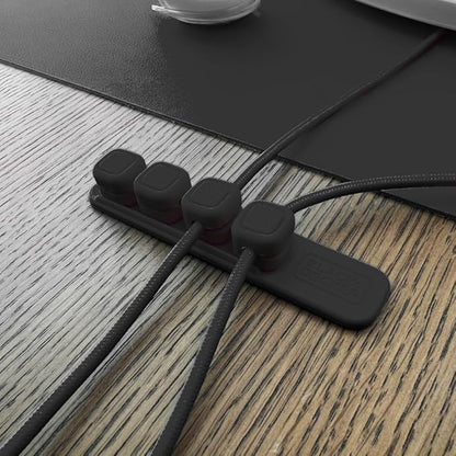 BLACK+DECKER 4 Pack Magnetic Cable Clips w/Metal Plate, Adhesive Wire Holder Keeper Organizer for Home Office Phone Car Wall Desktop Nightstand