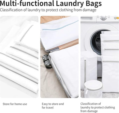 3 Pack Mesh Laundry Bags Medium by MDSXO- Fine Durable Lingerie Delicates Bag for Washing Machine for Socks, Bra, Mask,Underwear 12 * 16 inch [3 Pack]