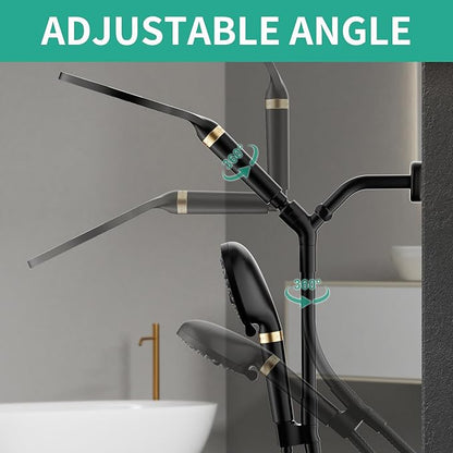Filtered Rainfall Shower Head with Handheld Spray Combo, Dual Shower Head Combo High Pressure, Double Sprayer Filter Shower Head with Extra Long Hose & Adjustable Shower Arm (Black)