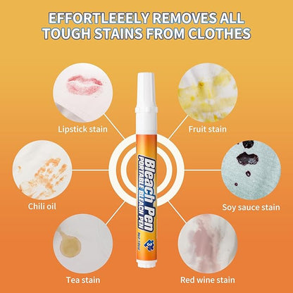 Bleach Pen,Bleach Pen for Clothing,stain remover pen,More effective stain removal,Travel Size Toiletries,Travel Essentials,Travel Accessories,Instantly Remove New Stains(2pcs)