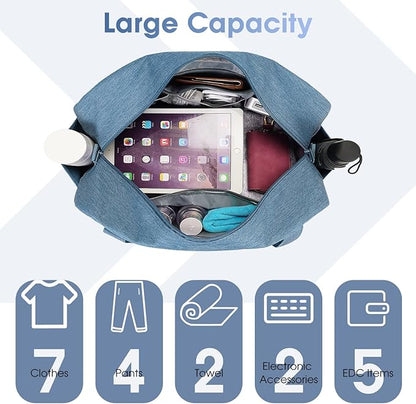Narwey 18" Carry on Bag Underseat for Airplane Spirit Airlines Personal Item Travel Bag 18x14x8 Small Duffle Bag Duffel Bag Gym Weekender Overnight Bag with Wet Pocket for Women and Men (Navy Blue)