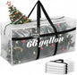 4 Pcs 66 Gallon Large Moving Bags with Zipper and Handles Foldable Storage Duffle Bags Heavy Duty Extra Large Totes for College Dorm Travel Clothes Blankets Bedding Moving (Clear)