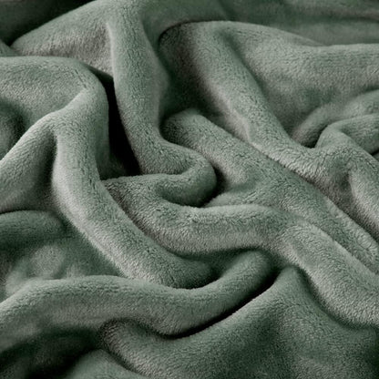 Surii Home Luxury Microfiber Flannel Blanket, Super Soft, Warm, Cozy, Fluffy, and Breathable, Perfect Throws for Bed, Couch, Sofa, for All Season Use. 350GSM Travel Size 50x60 Inches (Oliver Green)