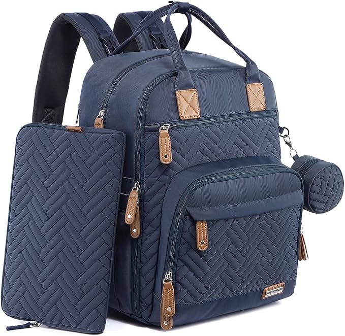 iniuniu Diaper Bag Backpack, 4 in 1 kit Large Unisex Baby Bags for Boys Girls, Waterproof Travel Back Pack with Diaper Pouch