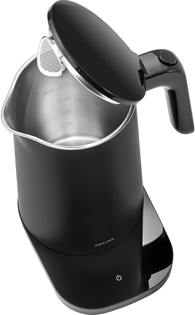 ZWILLING Enfinigy Cool Touch 1-Liter Electric Kettle Pro, Cordless Tea Kettle & Hot Water - Black