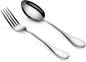 Artaste 56426 Rain 18/10 Stainless Steel Table LARGE SERVING Spoons and Forks Set, of 6 in Each, Silver
