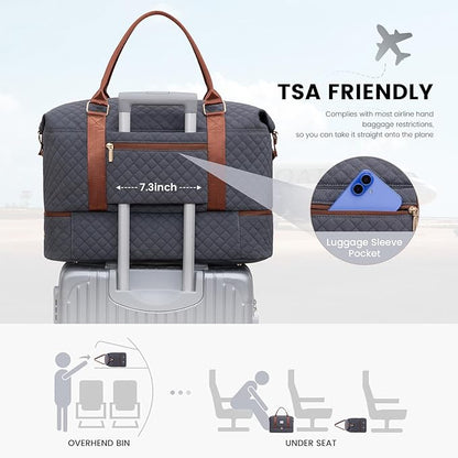 LOVEVOOK Travel Duffle Bag,Weekender Bags for Women with Shoe Compartment，Carry on Overnight Bag with Toiletry Bag,Gym Duffel Bag with Wet Pocket, Hospital Bags for Labor and Delivery