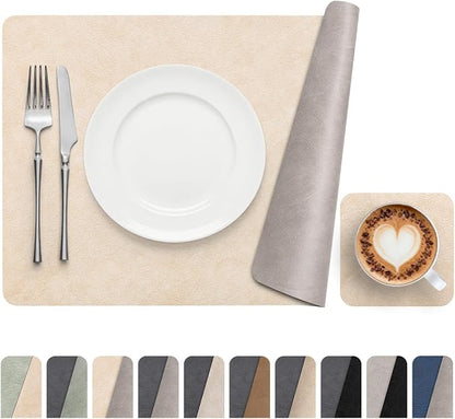 Vinyl Placemats Set of 4, Dual Sided Place Mats