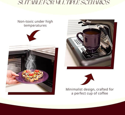 Pearl Dots Stoneware Dinnerware Set (16pc Set, Purple)