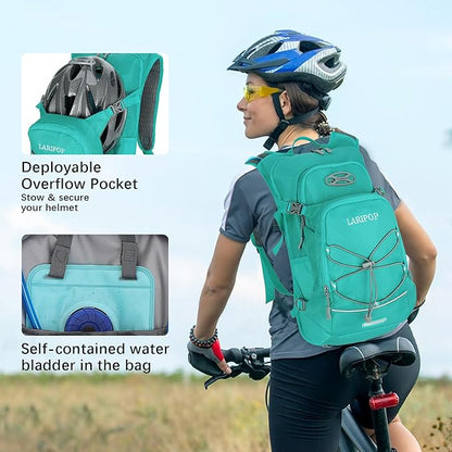 LARIPOP Hydration Backpack, 18L Hiking Backpack with 2L Water Bladder, Lightweight Water Pack for Cycling, Hiking, Biking