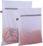 Kimmama Laundry Mesh Wash Bags, Lingerie Bags for Washing Delicates, Mesh Laundry Bags for Washing Machine, White Net, Grey Zipper, 1L & 1M