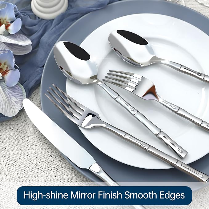 Silverware Set 40-Piece Bamboo Pattern Service