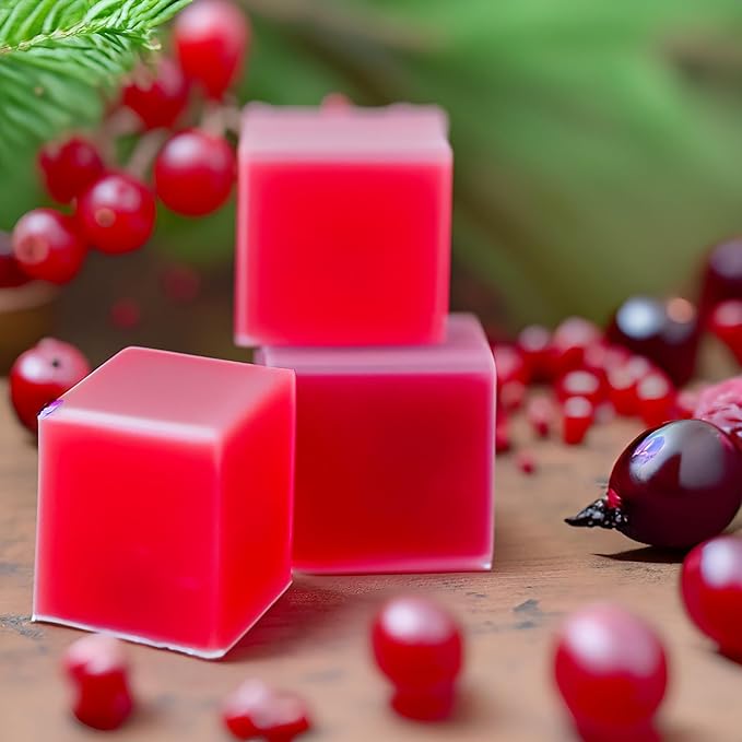 Cranberry Woods Strongly Scented Hand Poured Vegan Wax Melts, 12 Scented Wax Cubes, 6.4 Ounces in 2 x 6-Packs