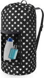 Portable Laundry Bag Backpack with Adjustable Straps & Mesh Pocket - Drawstring Closure for College, Apartment, Camping (Star Shape)