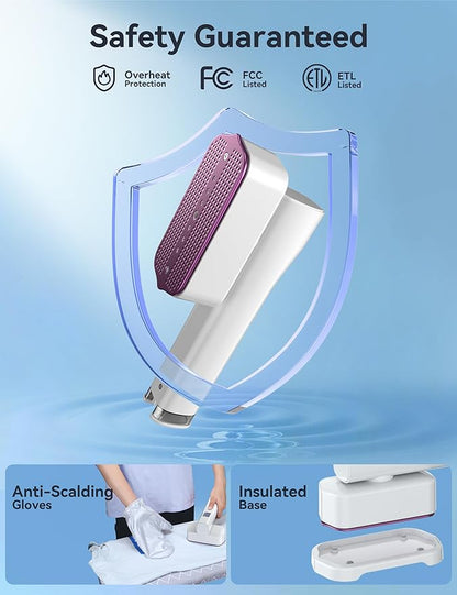 Steamer for Clothes, Sundu Portable 2-in-1 Steamer & Iron, 15s Fast Heat-up, 100ml Water Tank, Ironing Gloves, 20 Min Continuous Steam, Wrinkle Remover for Garment, Travel & Home Use (Cream White)