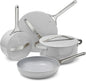 Caraway Non-stick Ceramic Cookware Set (12 Piece) Pots, Pans, Lids and Kitchen Storage - PFAS & PFOA Free - Oven Safe Pan Set & Compatible with All Stovetops - Gray