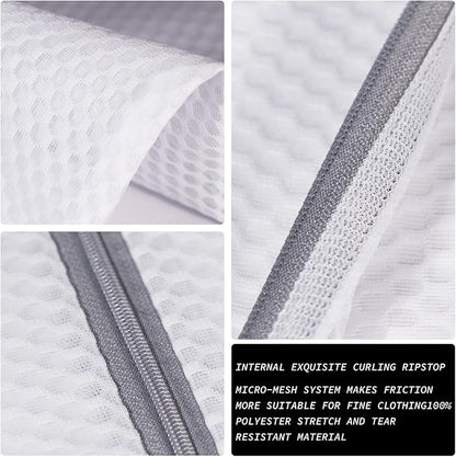 3Pcs Durable Honeycomb Mesh Laundry Bags for Delicates 125gsm Net Fabric Durable and Reusable Delicate Wash Bag,Organization Bag for Lingerie,Sock,12 x 16 Inches(3 Medium)
