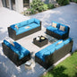 Aoxun Patio Furniture Set, 11 Piece Outdoor Sectional Sofas