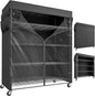 REIBII 45''W Storage Shelves Waterproof Metal Shelving Cover Dustproof Wire Shelving Unit Covers Garage Storage Rack Wire Shelf for Kitchen Pantry Office College, 45Wx17.72Dx72.83H