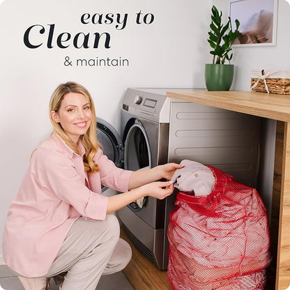 Handy Laundry Mesh XL Laundry Bags - Durable, Machine Washable with Secure Drawstring Closure - Perfect for College Dorms, Laundromats, Apartments (Red, Large 24" x 36", 2-Pack)