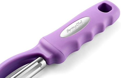 Spring Chef Premium Swivel Vegetable Peeler, Comfortable Handle and Ultra Sharp Stainless Steel Blades - Perfect Kitchen Peeler For Veggie, Fruit, Potato, Carrot, Apple - Orchid