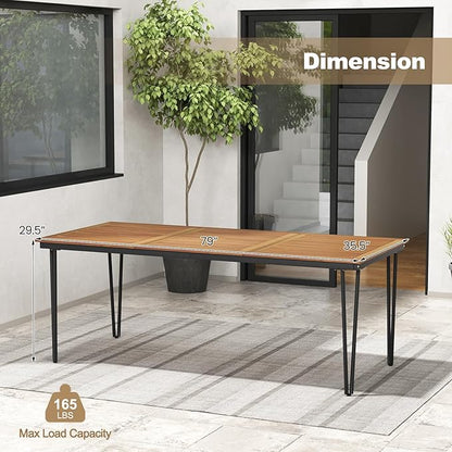 Tangkula 79 Inch Outdoor Dining Table