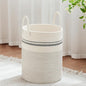 VIPOSCO Large Laundry Hamper, Tall Woven Rope Storage Basket for Blanket, Toys, Dirty Clothes in Living Room, Bathroom, Bedroom - 53L Stripe White