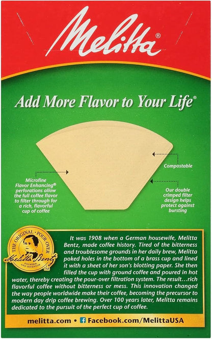 Melitta 622752 #2 Natural Brown Cone Coffee Filters 100 Count (2pack)
