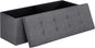 SONGMICS MAZIE Collection - 43 Inches Folding Storage Ottoman Bench, Ottoman Foot Rest, End of Bed Bench, Storage Chest, Load 660 lb, for Living Room, Bedroom, Entryway, Dark Gray ULSF77K