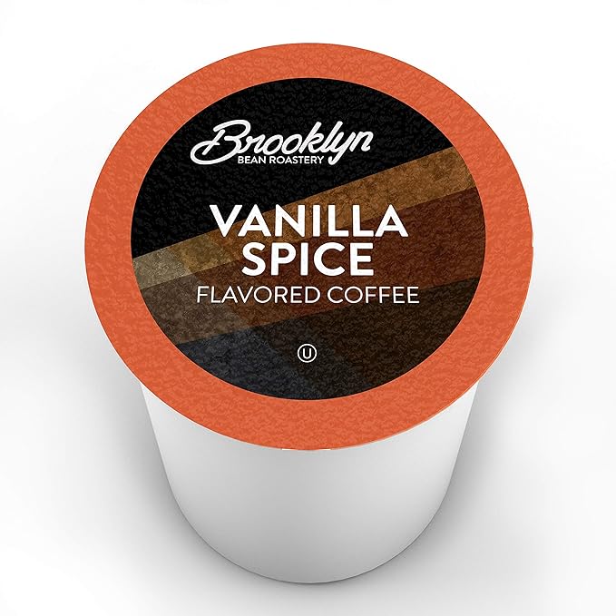 Brooklyn Beans Roastery Vanilla Spice Flavored Coffee Pods - Compatible with Keurig K Cup Brewers Including 2.0 Machines, 40 Count