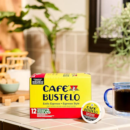 Café Bustelo Espresso Style Dark Roast Coffee, 72 Count Keurig K-Cup Pods