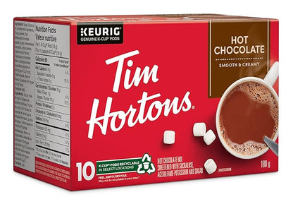 Tim Hortons Original Hot Chocolate, Single Serve Keurig K-Cup Pods, 10 Count