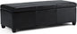 SIMPLIHOME Avalon 48 inch Wide Contemporary Rectangle Storage Ottoman Bench in Midnight Black Vegan Faux Leather, Assembled, for the Living Room, Entryway and Family Room