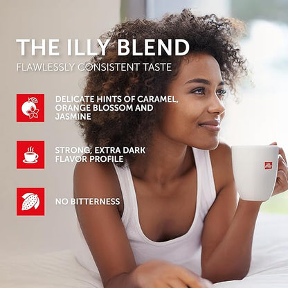 illy Aluminum Espresso Capsules - Compatible with Nespresso Machines - Decaf Coffee - Mild & Balanced - Notes of Caramel and Chocolate - Single Serve Capsules - 10 Count (Pack of 10)