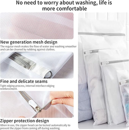 3 Pack Mesh Laundry Bags Medium by MDSXO- Fine Durable Lingerie Delicates Bag for Washing Machine for Socks, Bra, Mask,Underwear 12 * 16 inch [3 Pack]
